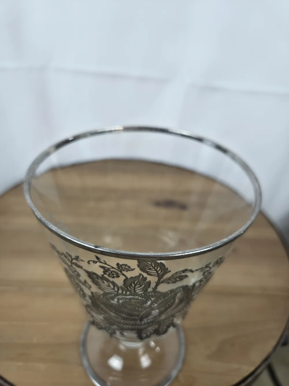 Crystal Floral Glass Goblet - Decorative Drinkware